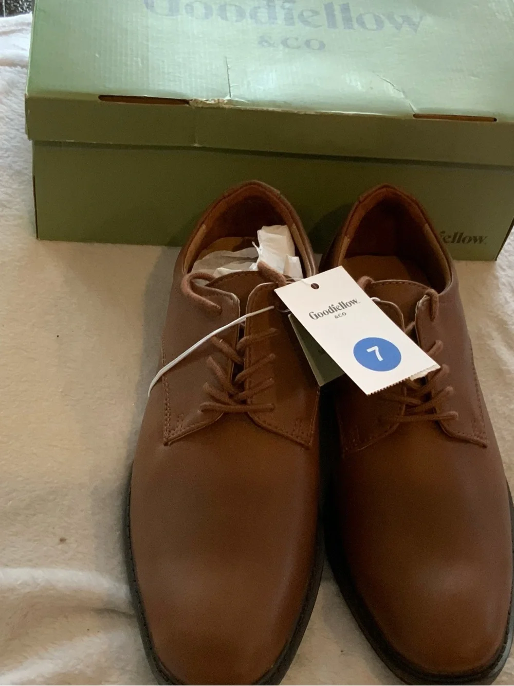 Goodfellow & Co Men's Tan Lace-Up Shoes new in box size 7 brown sku 3288